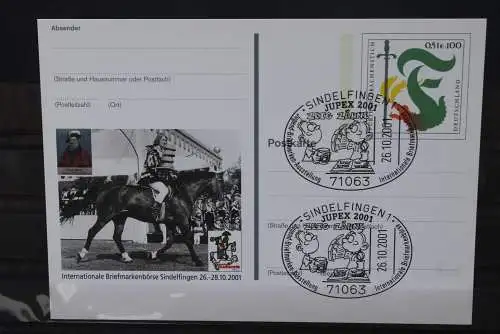 Sonderpostkarte: Int. Briefmarkenbörse Sindelfingen 2001; PSo78; Sonderstempel Sindelfingen