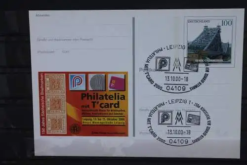 Sonderpostkarte: Philatelia 2000 Leipzig; PSo72; Sonderstempel Leipzig