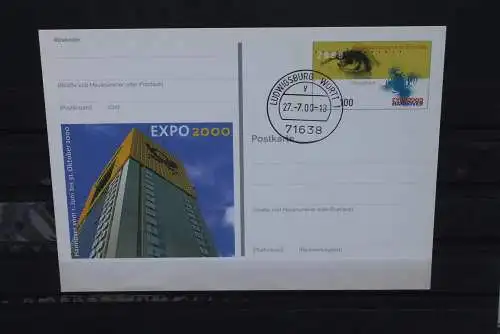 Sonderpostkarte: EXPO 2000 Hannover; PSo69; Tagesstempel Ludwigsburg