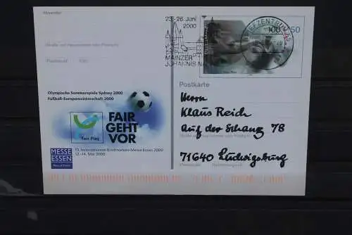 Sonderpostkarte Internationale Briefmarken-Messe Essen 2000; PSo68, Stempel Mainz