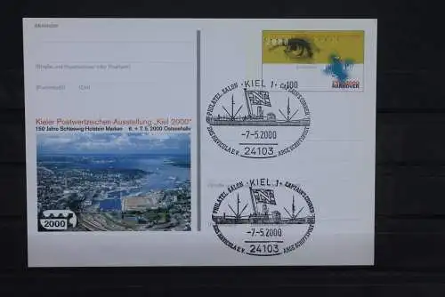 Sonderpostkarte Postwertzeichen-Ausstellung: Kiel 2000; PSo67, SST Kiel