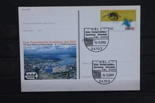 Sonderpostkarte Postwertzeichen-Ausstellung: Kiel 2000; PSo67, SST Kiel