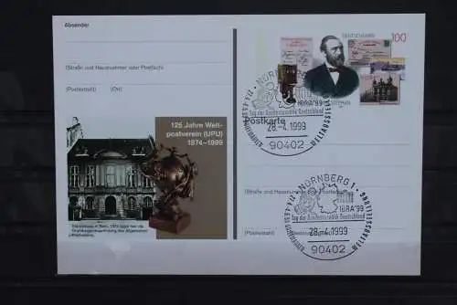 Sonderpostkarte 125 Jahre Weltpostverein;Heinrich von Stephan; PSo58, SST Nürnberg