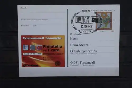 Sonderpostkarte Philatelia 1999 Köln,Hildegard von Bingen; PSo61, SST Philatelia