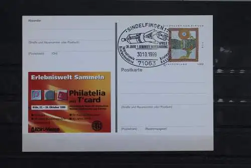 Sonderpostkarte Philatelia 1999 Köln,Hildegard von Bingen; PSo61, SST Apollo 11