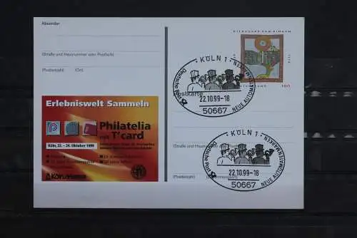 Sonderpostkarte Philatelia 1999 Köln,Hildegard von Bingen; PSo61, SST Neue ATM