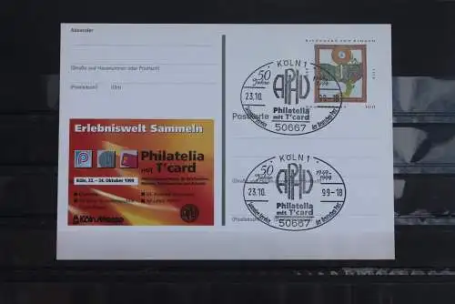 Sonderpostkarte Philatelia 1999 Köln,Hildegard von Bingen; PSo61, SST Philatelia