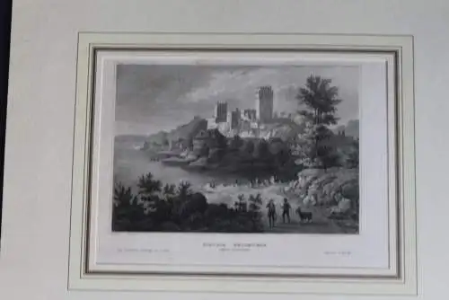 Stahlstich des BI Hildburghausen: Schloss Weideneck, Niederösterreich, ca. 1837