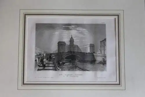 Stahlstich des BI Hildburghausen: Kasan-Kirche, St. Petersburg, Rußland,  ca. 1837