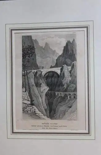 Stahlstich des BI Hildburghausen: Brücke St. Louis; Italien; ca. 1837