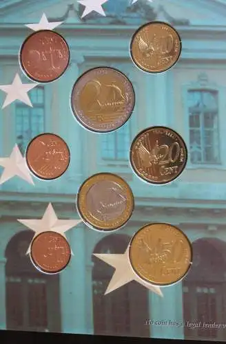 Schweden Kursmünzensatz 2003; EURO Pattern Set; Prov; Probemünzen im Folder