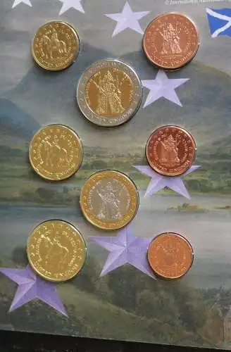 United Kingdom Kursmünzensatz 2003; EURO Pattern Set; Prototype, Probemünzen im Folder