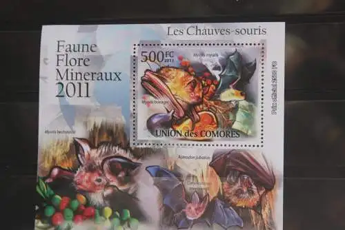 Fledermäuse; Comoren, Blockausgabe,gezähnt, ungebraucht