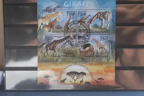 Giraffen, Togo, Blockausgabe, gebraucht