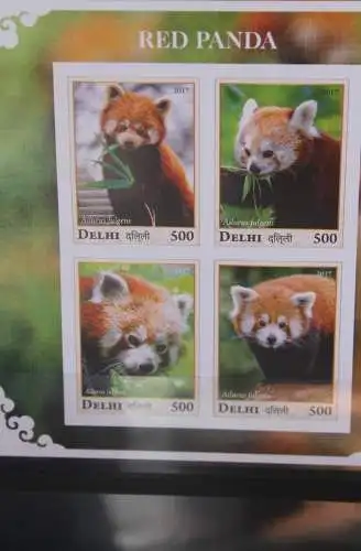 Panda, Red Panda; Delhi; Blockausgabe; ungebraucht