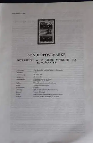 Österreich-30 Jahre Mitglied des Europarates,  28.2.1986; Legende, Erläuterungsblatt