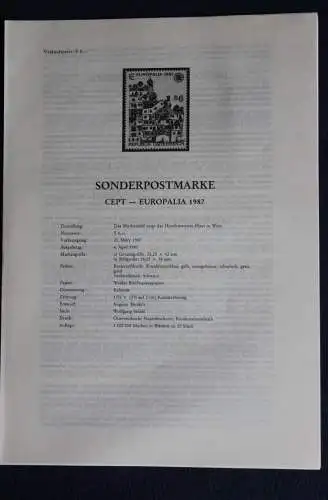 EUROPA - CEPT - EUROPALIA 1987; 6.4.1987; Legende; Erläuterungsblatt