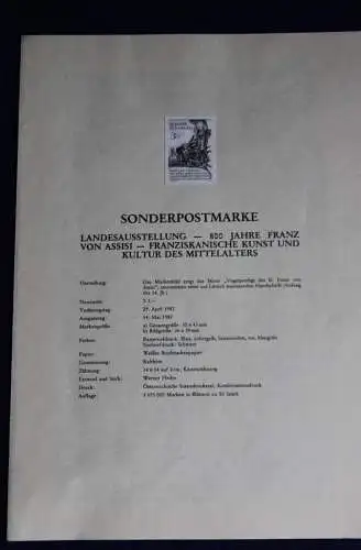 Schwarzdruck auf Schwarzdruckblatt: Landesausstellung: 800 Jahre Franz von Assisi;  14.5.1982