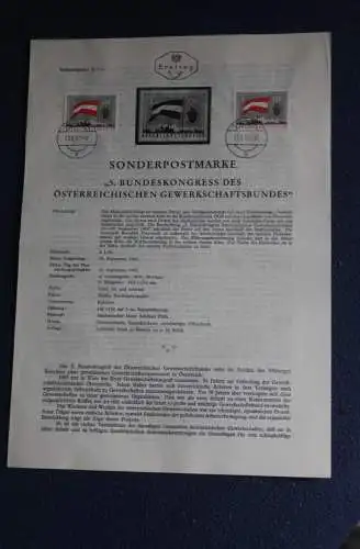 5. Bundeskongress des Österr. Gewerkschaftsbundes, 23.9.1963; Ankündigungsblatt, Ersttagsblatt