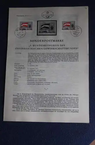 5. Bundeskongress des Österr. Gewerkschaftsbundes, 23.9.1963; Ankündigungsblatt, Ersttagsblatt