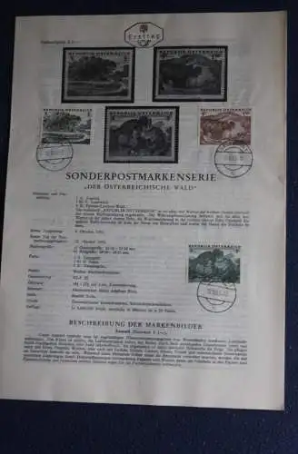 Der Österreichische Wald,  12.10.1962; Ankündigungsblatt, Ersttagsblatt