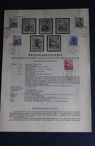 Österreichische Baudenkmäler; Ergänzungswerte,  9.11.1962; Ankündigungsblatt, Ersttagsblatt;Stempel Tamsweg