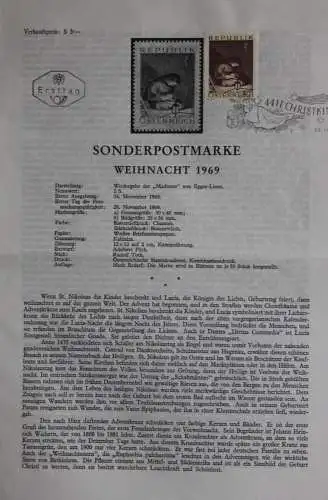 Weihnacht 1969; 28.11.1969; Ankündigungsblatt; Ersttagsblatt; Stempel Christkindl