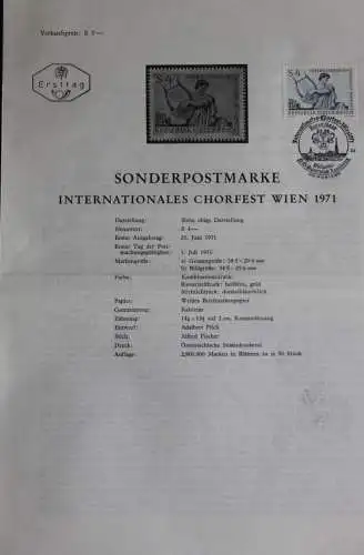 Internationales Chorfest Wien 1971; 1.7.1971; Ankündigungsblatt; Ersttagsblatt