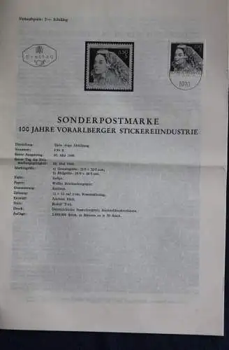 100 Jahre Vorarlberger Strickindustrie; 25.5.1968; Ankündigungsblatt; Ersttagsblatt