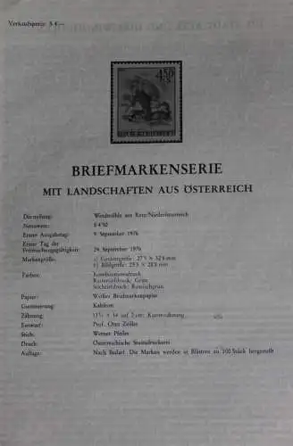 Landschaften in Österreich: Enns/OÖ; S11; 24.9.1976; Ankündigungsblatt