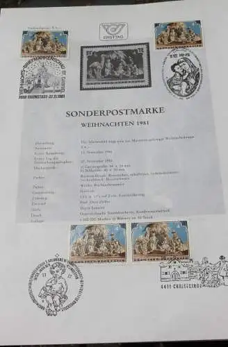 Weihnachten 1981; 27.11.1981; Ankündigungsblatt/Ersttagsblatt