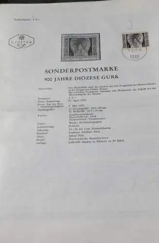 900 Jahre Diözese Gurk; 5.5.1972; Ankündigungsblatt/Ersttagsblatt