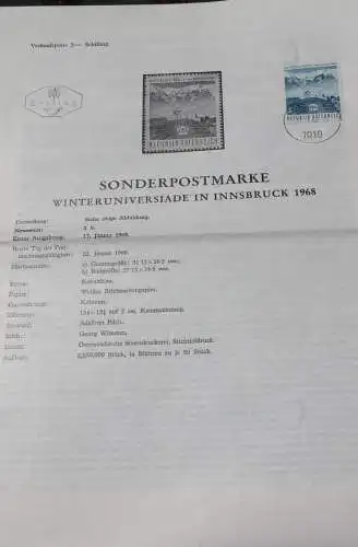 Winteruniversade 1968; 22.1.1968; Ankündigungsblatt/Ersttagsblatt