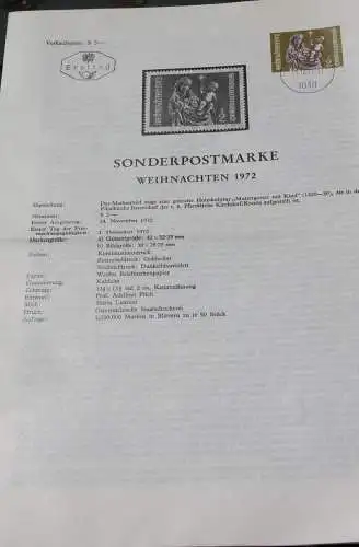 Weihnachten 1972; 1.12.1972; Ankündigungsblatt/Ersttagsblatt