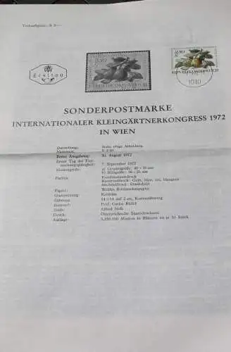 Internationaler Kleingärtnerkongress 1972; 7.9.1972; Ankündigungsblatt/Ersttagsblatt