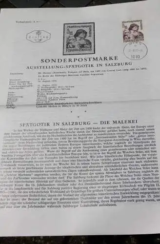 Ausstellung - Spätgotik in Salzburg;  21.8.1972; Ankündigungsblatt/Ersttagsblatt
