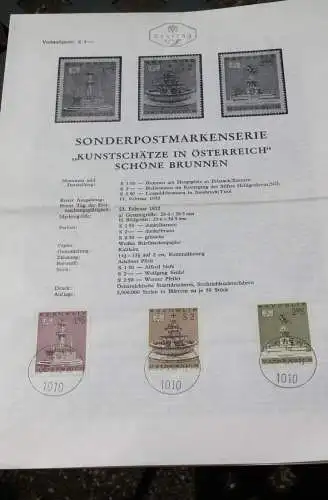 Kunstschätze in Österreich: Schöne Brunnen; 23.2.1972; Ankündigungsblatt/Ersttagsblatt