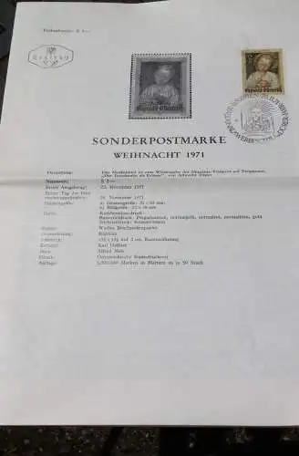Weihnacht 1971; 26.11.1971; Ankündigungsblatt/Ersttagsblatt