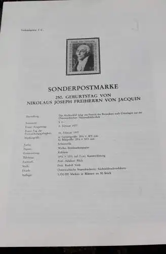 Nikolaus J. Freiherr von Jacquin; 16.2.1977; Ankündigungsblatt