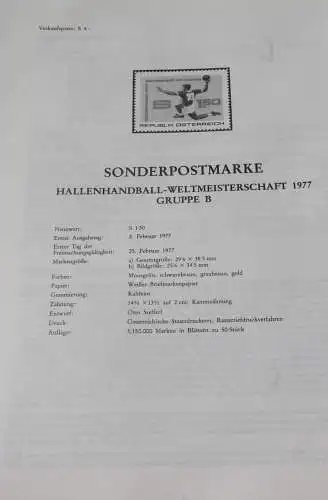 Hallenhandball-WM 1977; Ankündigungsblatt