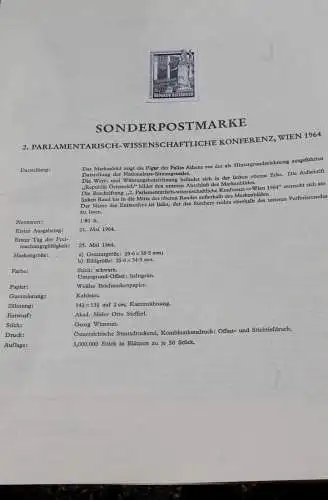 Schwarzdruck auf Schwarzdruckblatt Österreich zur Ausgabe: Parlamentarische-Wissentschaftliche Konferenz 1964