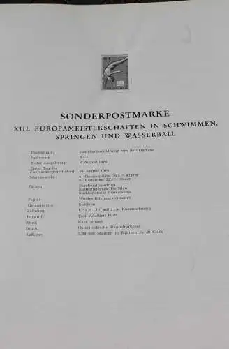 Schwarzdruck auf Schwarzdruckblatt Österreich zur Ausgabe: Europameisterschaften im Schwimmen und Wasserball 1974