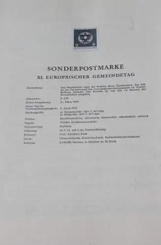 Schwarzdruck auf Schwarzdruckblatt Österreich zur Ausgabe: XI. Europäischer Gemeindetag 1975