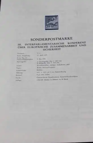 Schwarzdruck auf Schwarzdruckblatt Österreich zur Ausgabe:Konferenz über Europäische Zusammenarbeit und Sicherheit 1978