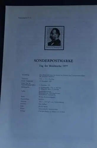 Tag der Briefmarke 1977,  2.12.1977; Ankündigungsblatt