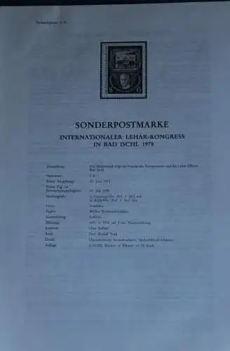 Intern. Lehar-Kongress Bad Ischl; 14.7.1978; Ankündigungsblatt-Ersttagsblatt