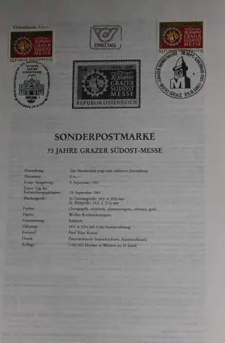 Grazer SÜDOST-Messe; Ersttagsblatt, 25.9.1981