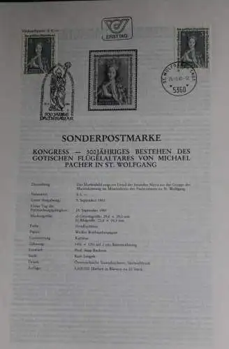 Gotischer Flügelaltar in St. Wolfgang; Ersttagsblatt, 25.9.1981