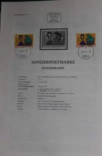 Kindermarke;  Ersttagsblatt, 29.6.1981