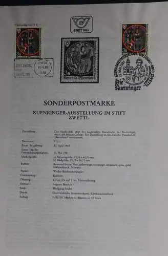 Kuenringer-Ausstellung im Stift Zwettl;  Ersttagsblatt, 15.5.1981